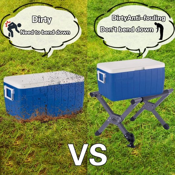 Folding Cooler Stand with Carry Bag, Anti-Slip for Camping Hiking BBQ Cooking - Picture 3 of 8